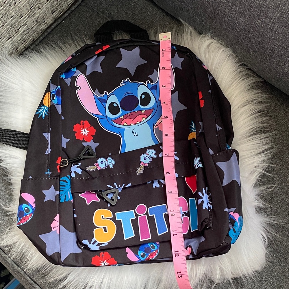 Stitch Kids Backpack in Black with Colorful Print new - Picture 3 of 4
